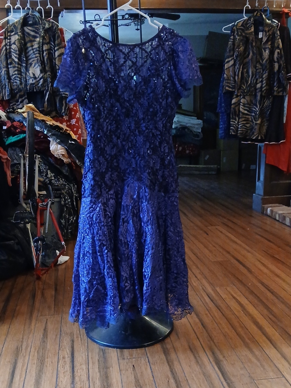 Elegant Purple Lace Cocktail Dress